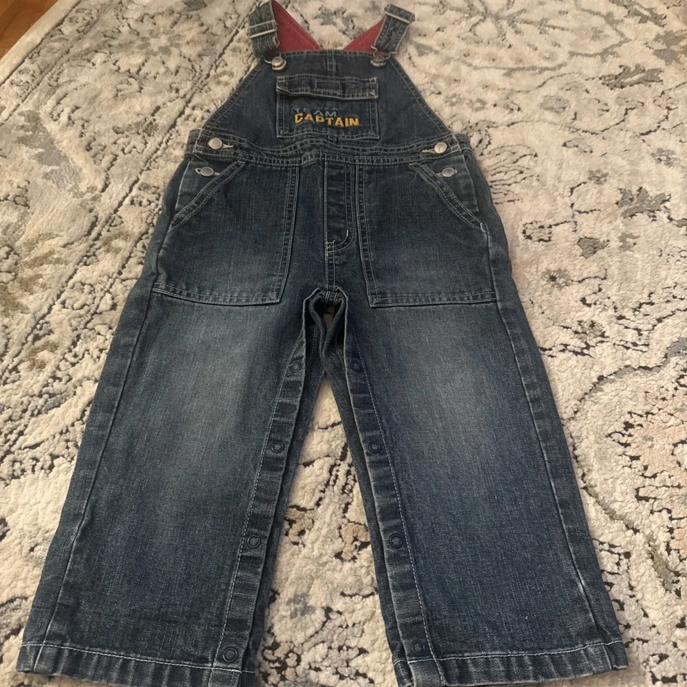 Vintage Gymboree Toddlers Overalls 100% Cotton Team Captain Snap Crotch 2T 2006